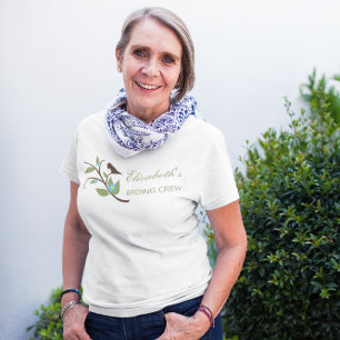 Camiseta Equipe de Observação de Pássaros Aniversário