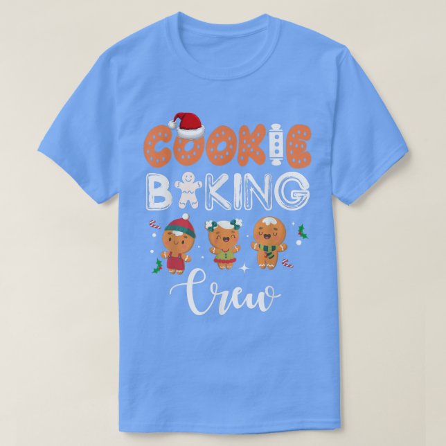 Camiseta Equipe De Pão De Natal Da Tripulação Cookie Baking (Frente do Design)