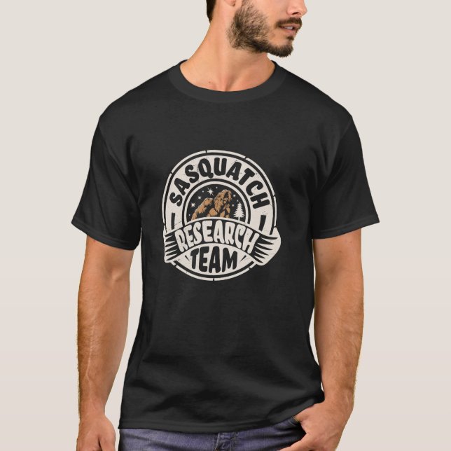 Camiseta Equipe de pesquisa retrô Vintage Sasquatch Long (Frente)