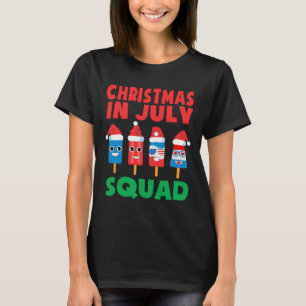 Camiseta Equipe de Picolé de Natal em Julho com Chapéu de P