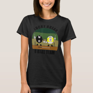 Camiseta Equipe de Piscina de Esportes da Cue Billiards, Lu