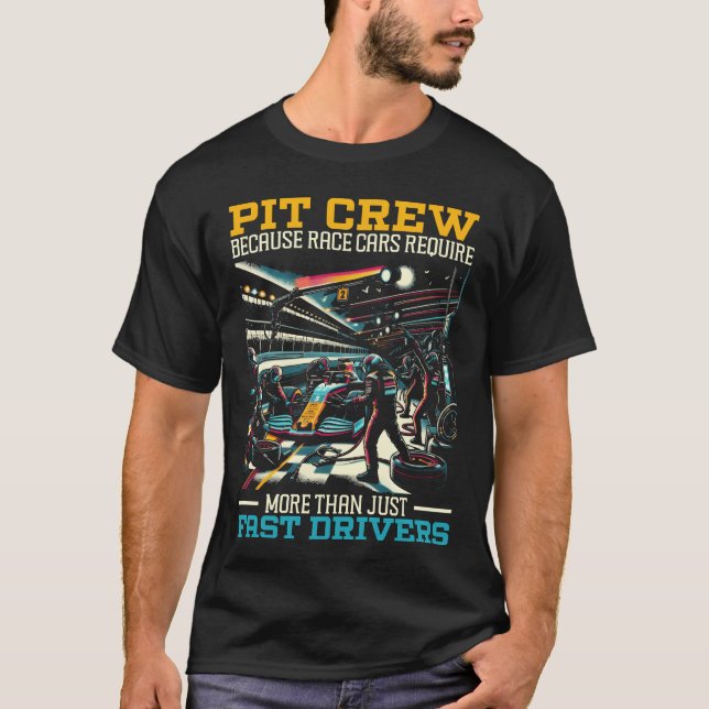 Camiseta Equipe de Pit Carro de Corrida Corrida Racerack Au (Frente)