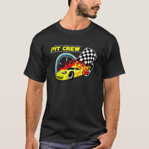 Camiseta Equipe de Pit Mecânicos de Automóveis Bandeiras Xa
