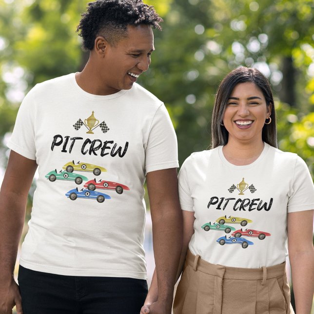 Camiseta Equipe de Pit Stop de Carro de Corrida Aniversário (Criador carregado)