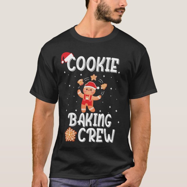Camiseta Equipe de Preparação de Biscoitos de Natal Pijamas (Frente)