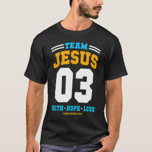 Camiseta Equipe de presentes cristãos Jesus 03 Faith Hope L
