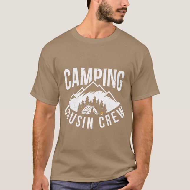 Camiseta Equipe de primo de acampamento vintage (Frente)