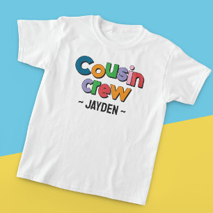 Camiseta Equipe de Primos Colorida Divertida Nome Personali