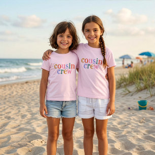 Camiseta Equipe de Primos Coloridos Combinando Família