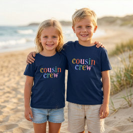 Camiseta Equipe de Primos Coloridos Combinando Família