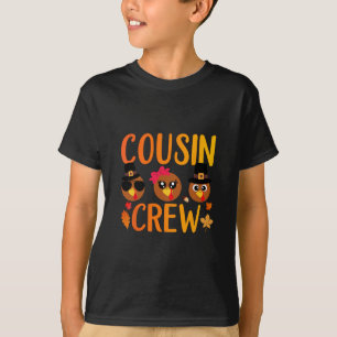 Camiseta Equipe de Primos Dia de Ação de Graças Crianças Fa