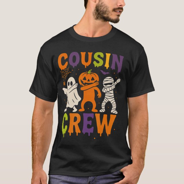 Camiseta Equipe de Primos do Halloween 2025 Primos Combinan (Frente)