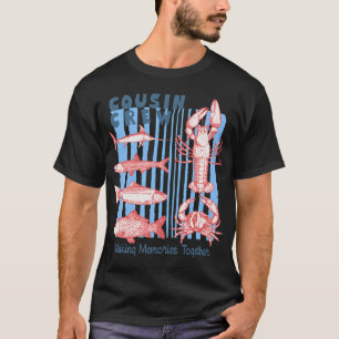 Camiseta Equipe de Primos Listrados Fazendo Memórias Juntos