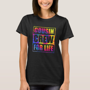 Camiseta Equipe de Primos Para Sempre Tie Dye Combinando Re