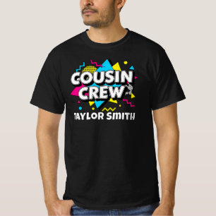 Camiseta Equipe de Primos Personalizada no Estilo Retro Mem
