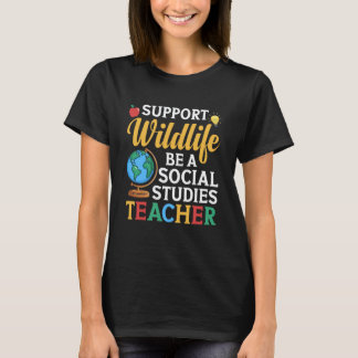 Camiseta Equipe de professor de história Vida selvagem Estu
