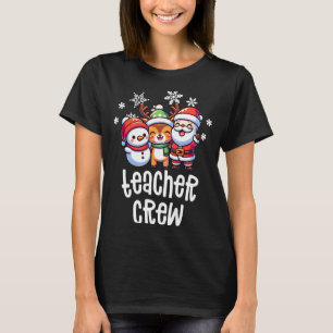 Camiseta equipe de professor de natal papai noel boneco de