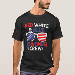 Camiseta Equipe de Professor Vermelho Branco Azul 4 de Julh