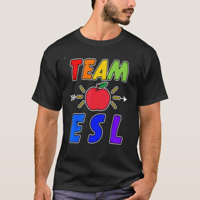 Camiseta Equipe de professores de ESL Inglês Instrutor de S (Frente)