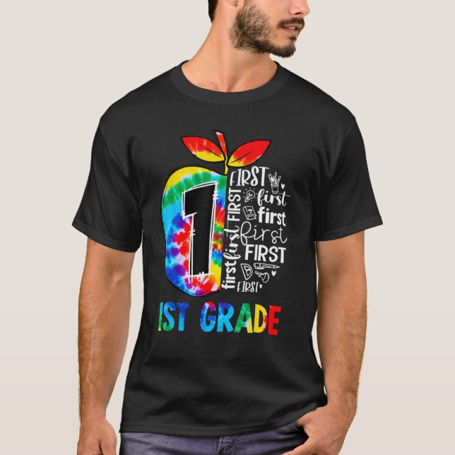Camiseta Equipe de Professores de Tie Dye de Grau 1rua, Gra (Frente)