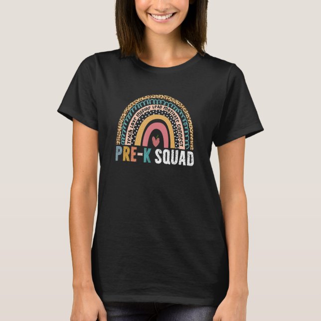 Camiseta Equipe de professores do Pré-K do arco-íris (Frente)