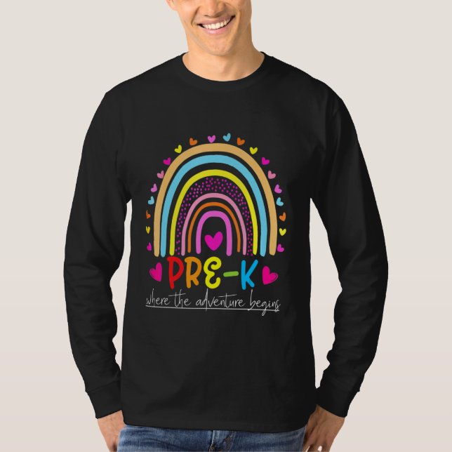 Camiseta Equipe de professores do Pré-K do arco-íris (Frente)