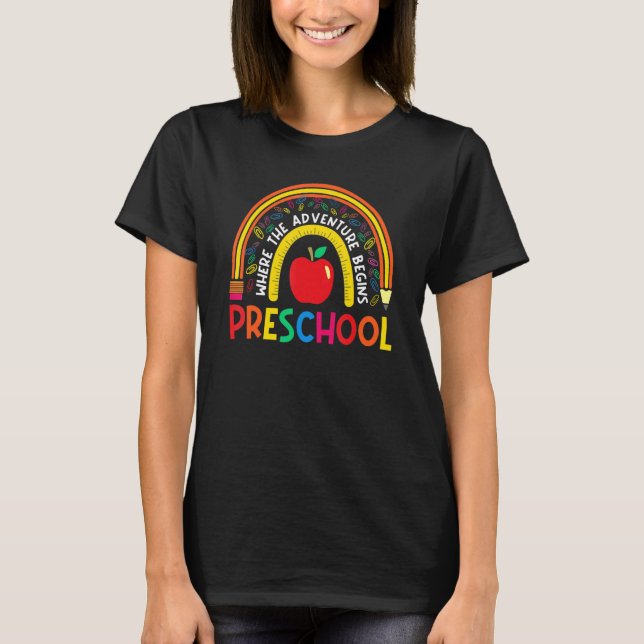Camiseta Equipe de professores Leopard Rainbow na escola (Frente)