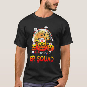 Camiseta Equipe de Pronto-Socorro de Halloween Abobora Enfe