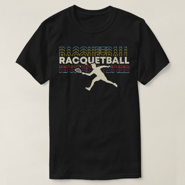 Camiseta Equipe de Raqueta Retroativa do Jogador Racquetbal (Frente do Design)