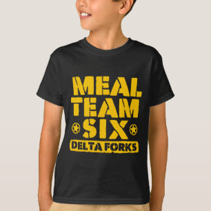 Camiseta Equipe de Refeição Seis_ Desempenho de Garfos Delt