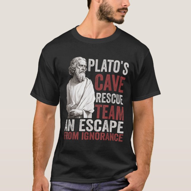 Camiseta Equipe de resgate da caverna Platos - Filosofia gr (Frente)