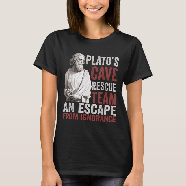 Camiseta Equipe de resgate da caverna Platos - Filosofia gr (Frente)