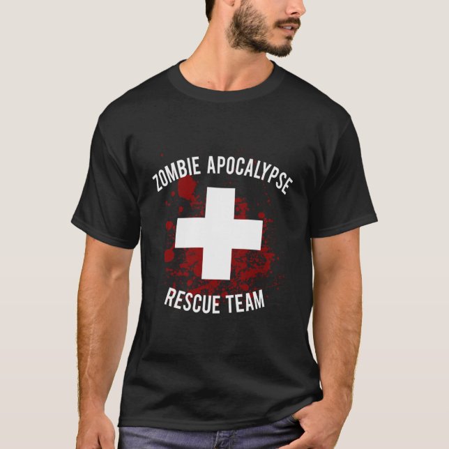 Camiseta Equipe de resgate do Apocalypse Zombie (Frente)