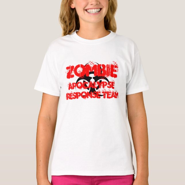 Camiseta Equipe de resposta do apocalipse zombie (Frente)