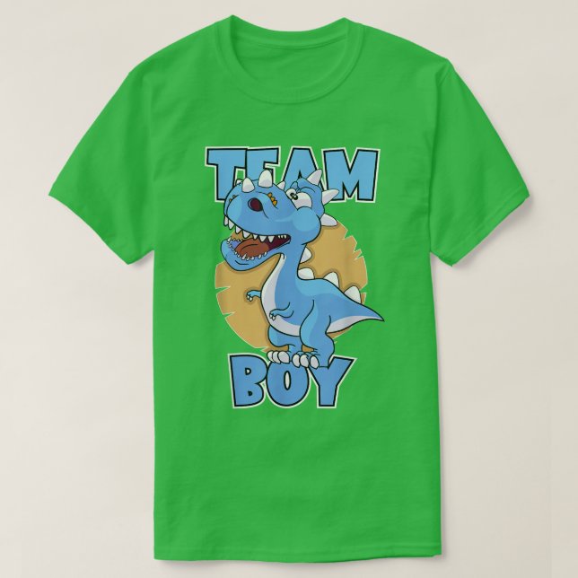 Camiseta Equipe de Revolução de Gênero Boy Dinosaur Team Bo (Frente do Design)