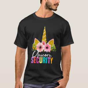 Camiseta Equipe De Segurança Para Mulheres Unicórnio Segura