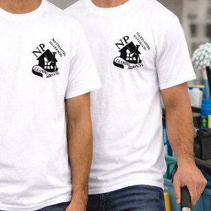 Camiseta Equipe de Serviços de Limpeza de Monograma Minimal