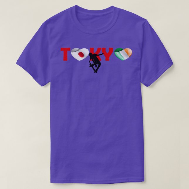 Camiseta Equipe de Skateboard incrível na Tóquio Irlanda (Frente do Design)