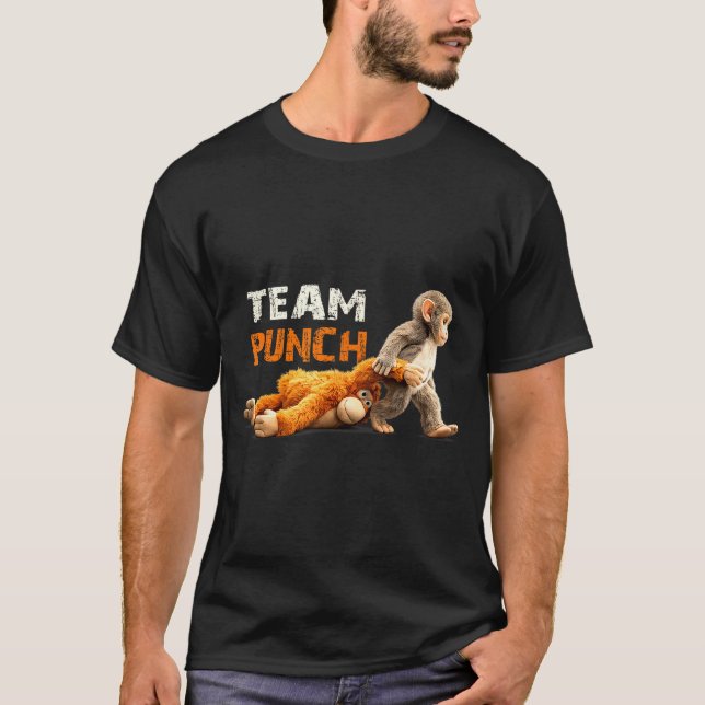 Camiseta Equipe de Socos de Macaco Bebê Soco Amante de Anim (Frente)
