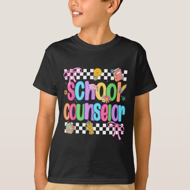 Camiseta Equipe de sonho engraçada do conselheiro de volta  (Frente)