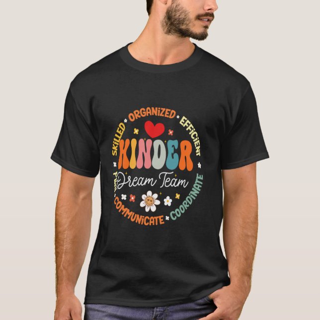 Camiseta Equipe de Sonho Groovy Kinder Professor Primeiro D (Frente)