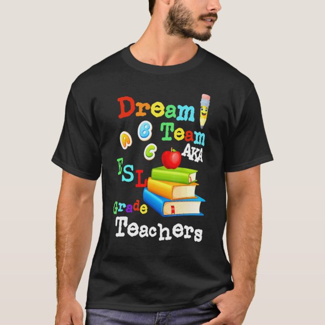 Camiseta Equipe De Sonhos Aka Esl Professores Cute Crayon E (Frente)
