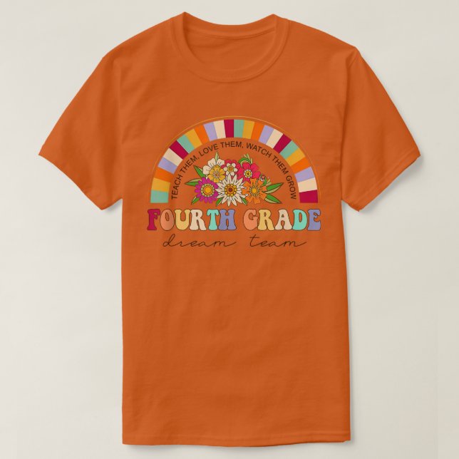 Camiseta Equipe de Sonhos do Quarto Grau Retrocedendo 4 Gra (Frente do Design)