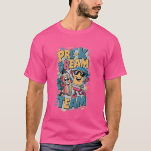 Camiseta Equipe de Sonhos Pré-k de Volta para Estudante de