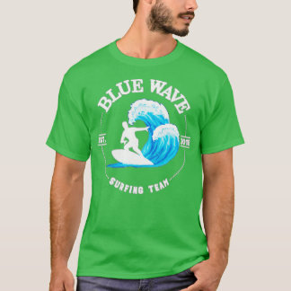 Camiseta Equipe de surfe de onda azul