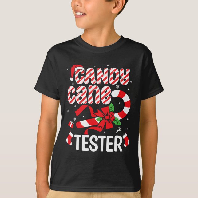 Camiseta Equipe de Testadores de Bastão de Doce - Natal Div (Frente)
