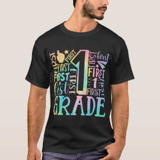 Camiseta Equipe de tipografia da 1ª série Tie Dye volta às 