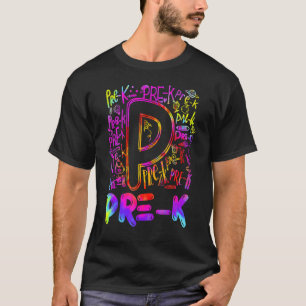 Camiseta Equipe de Tipografia Pré-K Tie Dye Pre K Professor
