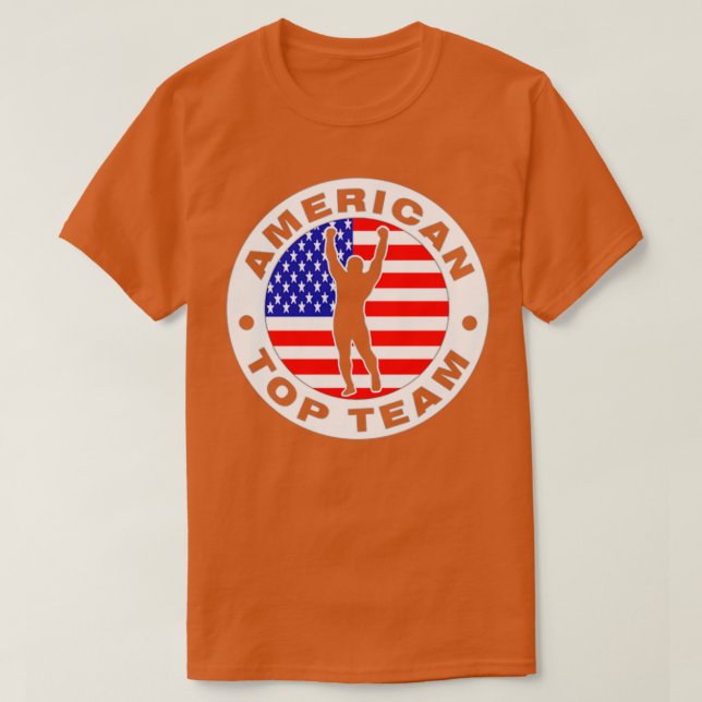 Camiseta Equipe de topo americano jiu jitsu (Frente do Design)