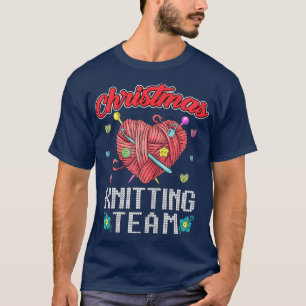 Camiseta Equipe de tricô de Natal Crochet Engraçado Cora